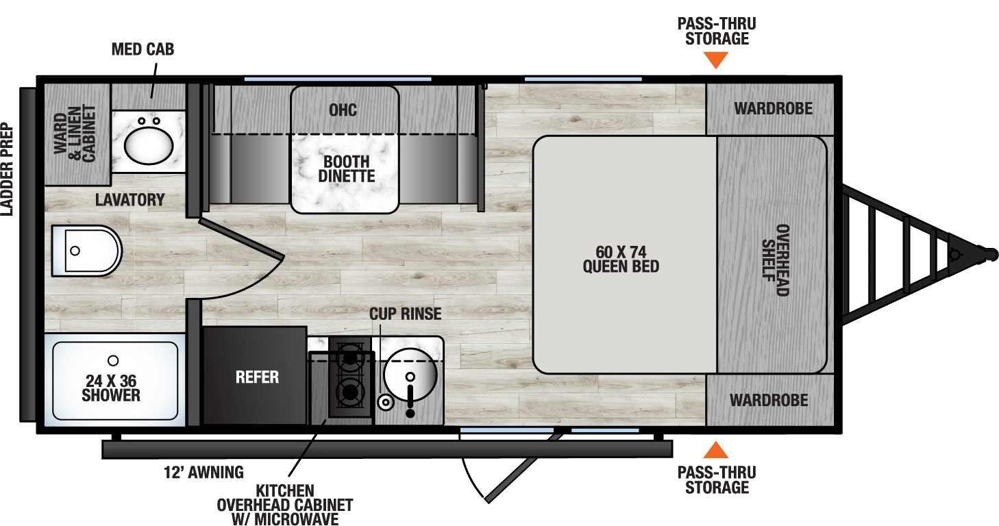 Viking Travel Trailers 17FQ Floorplan